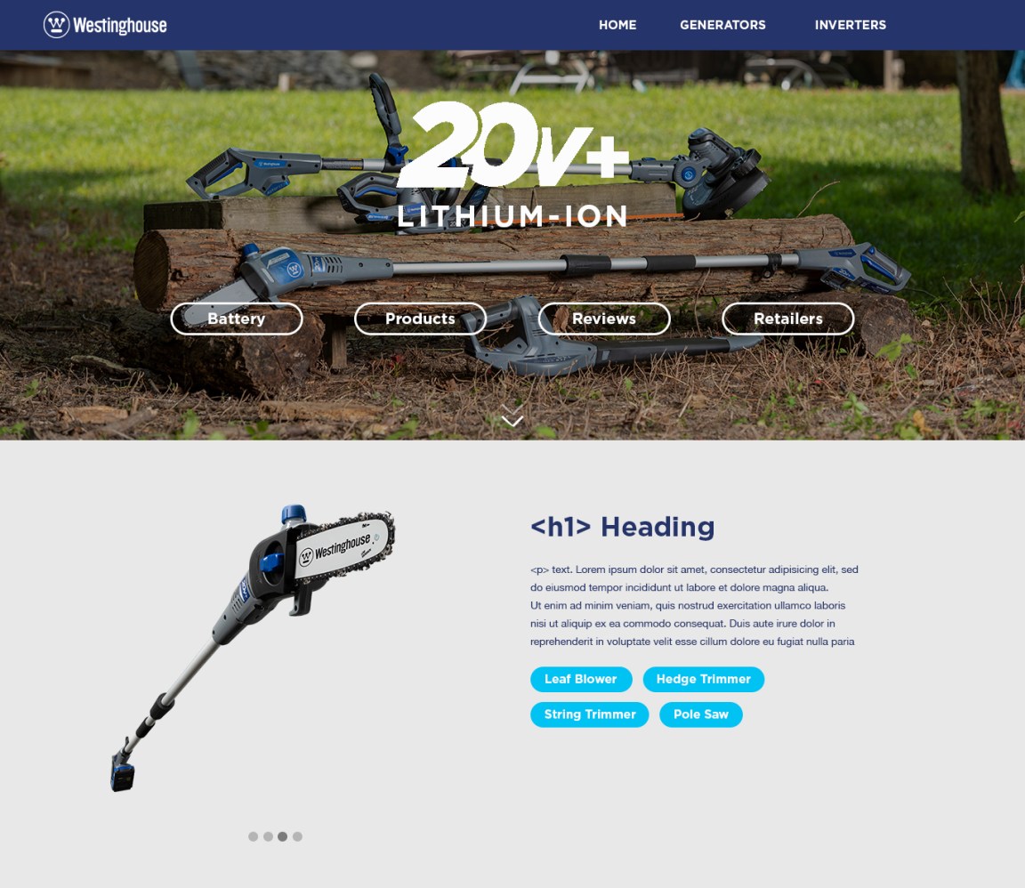 Battery Landing Page process one