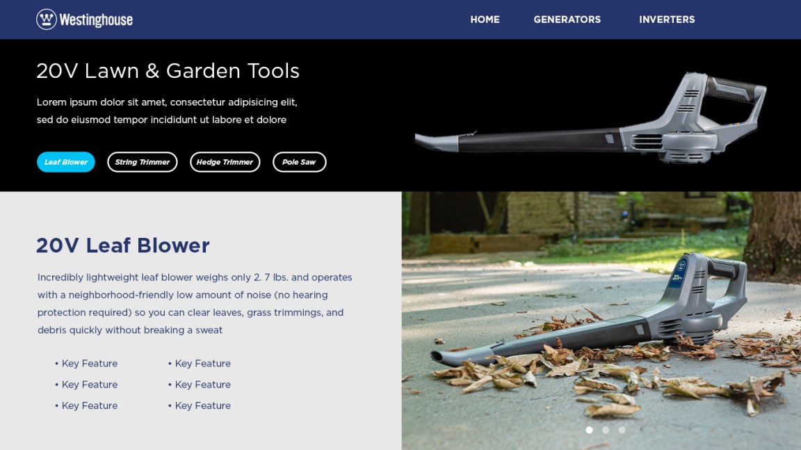 Battery Landing Page process two